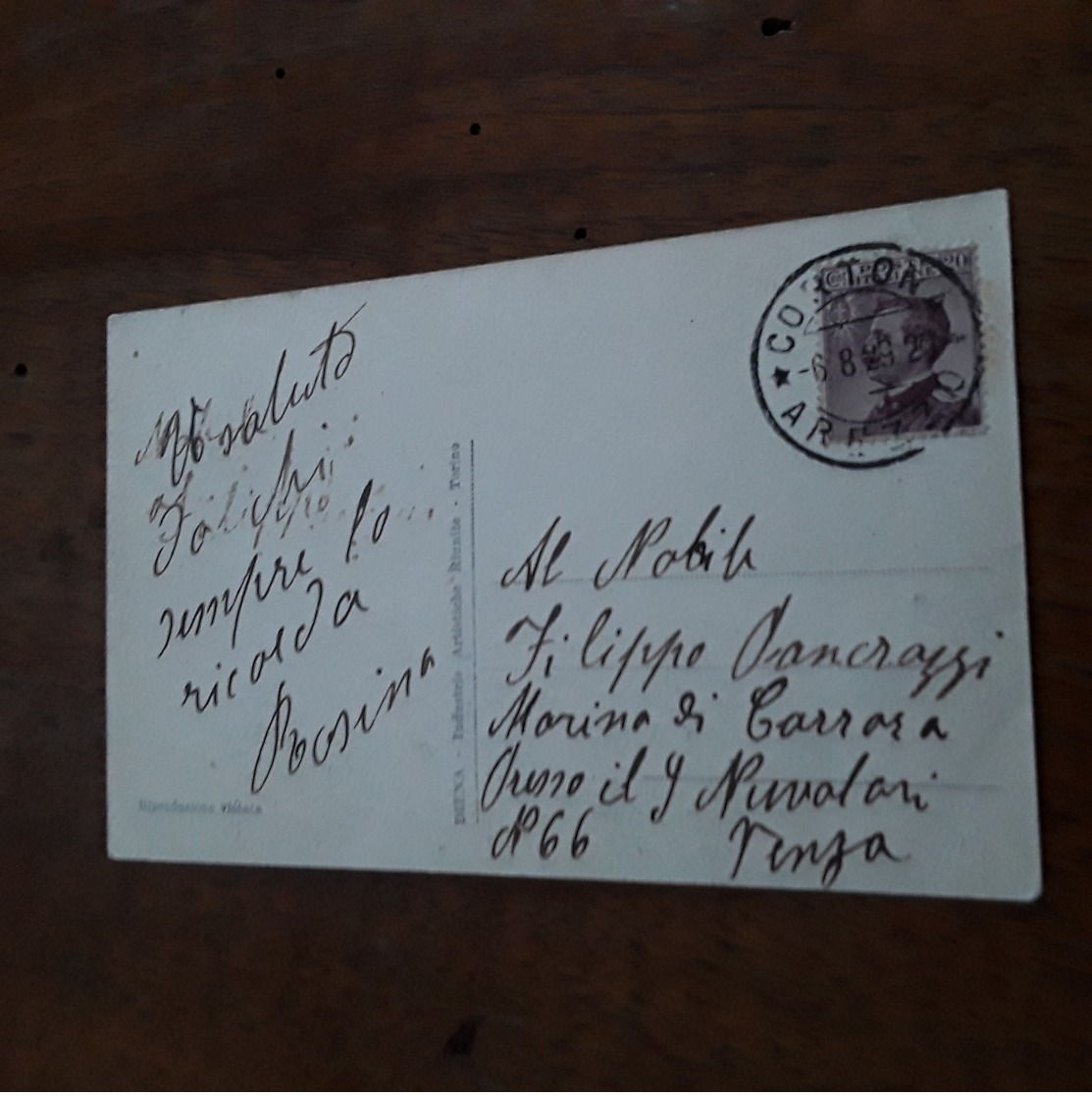 Cartolina Postale 1922, Cortona Piazzale Garibaldi - Arezzo