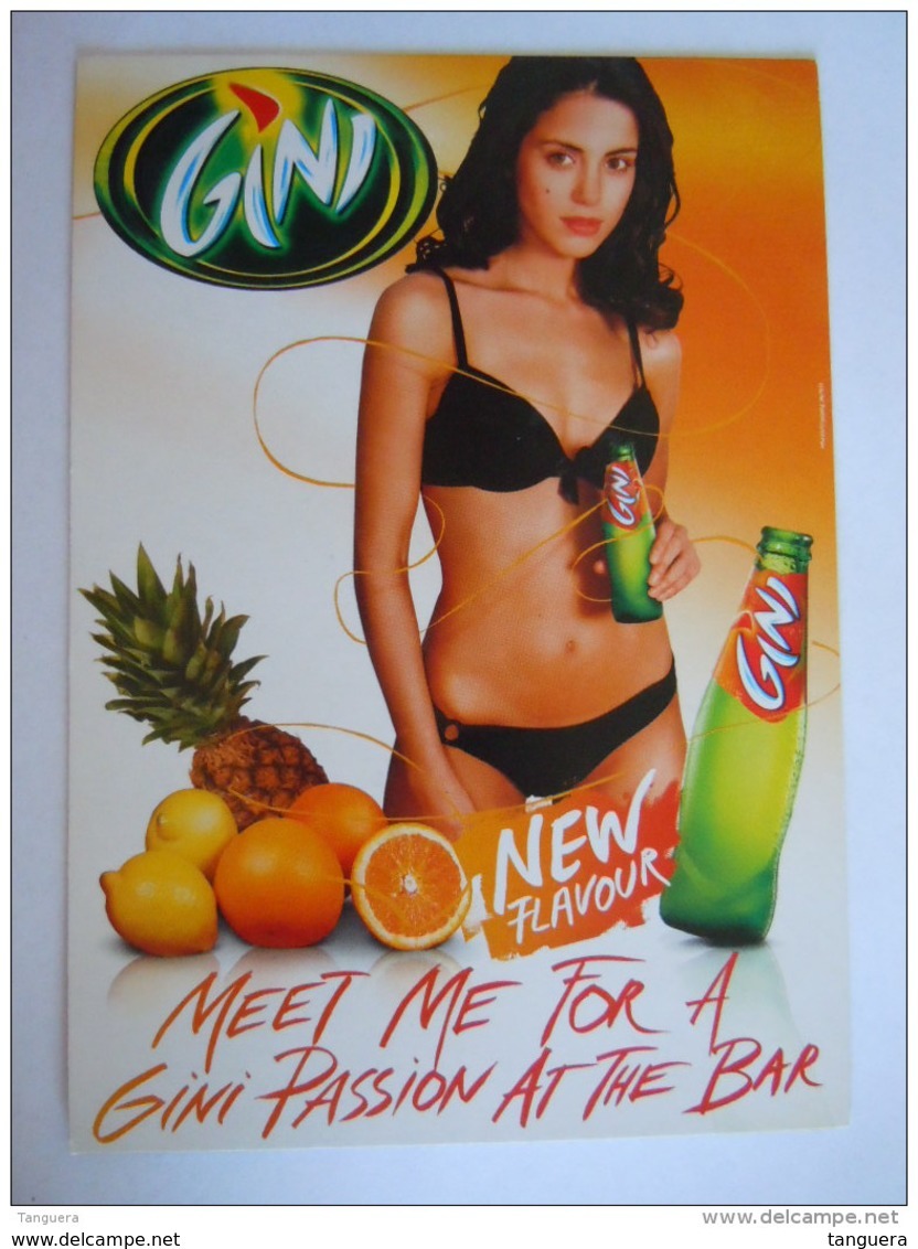 Belgium Gini Meet Me For A Gini Passion At The Bar Femme En Bikini Vrouw Fruit  Carte Kaart Boomerang Pub - Publicité