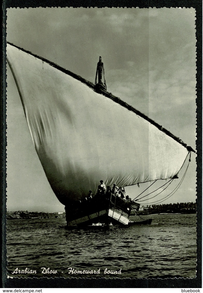 Ref 1304 - 1953 Real Photo Postcard - East Africa Arabian Dhow - 65c Airmail Rate KUT To Belgium - Sailing Vessels