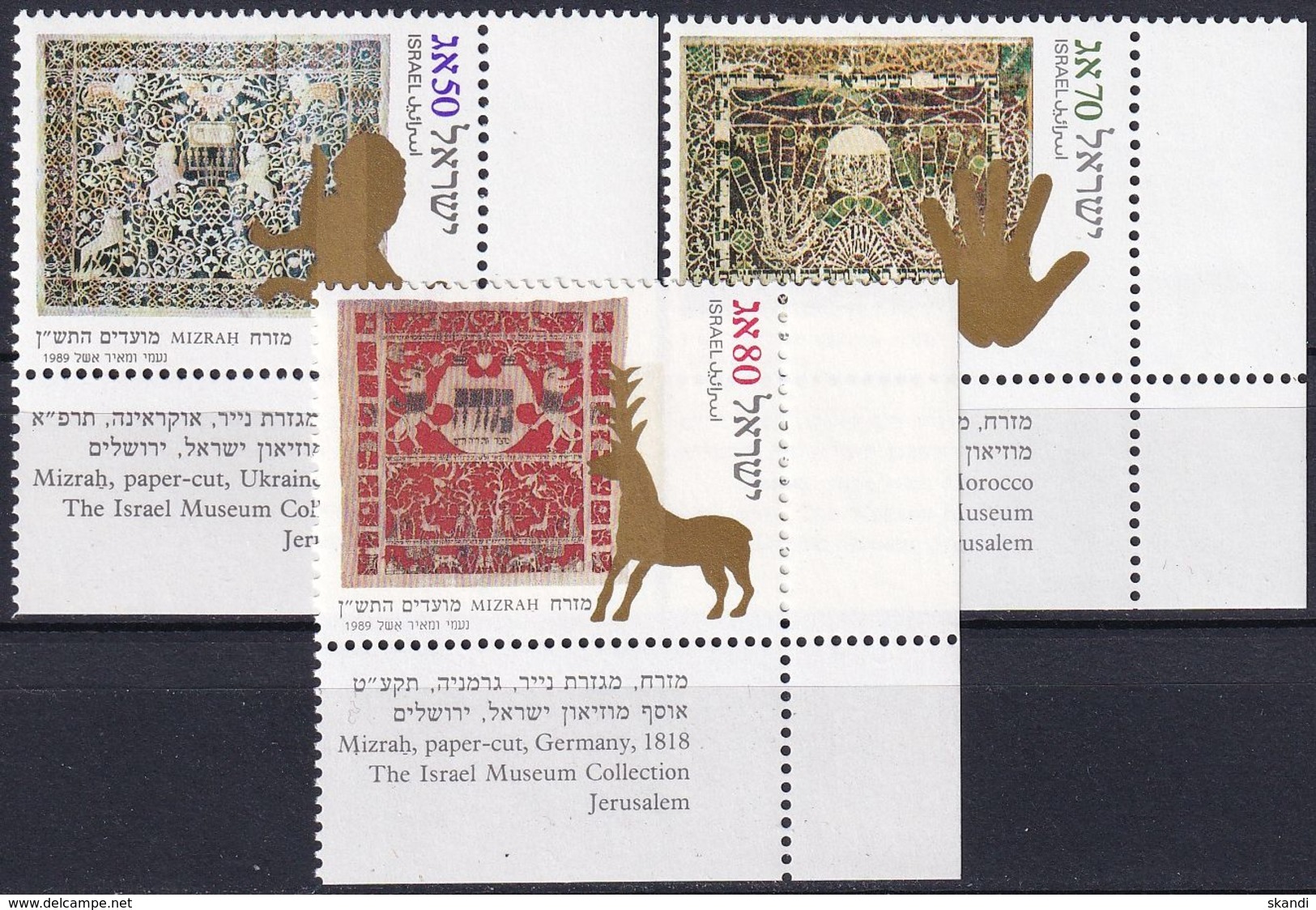 ISRAEL 1989 Mi-Nr. 1137/39 ** MNH - Ungebraucht (mit Tabs)