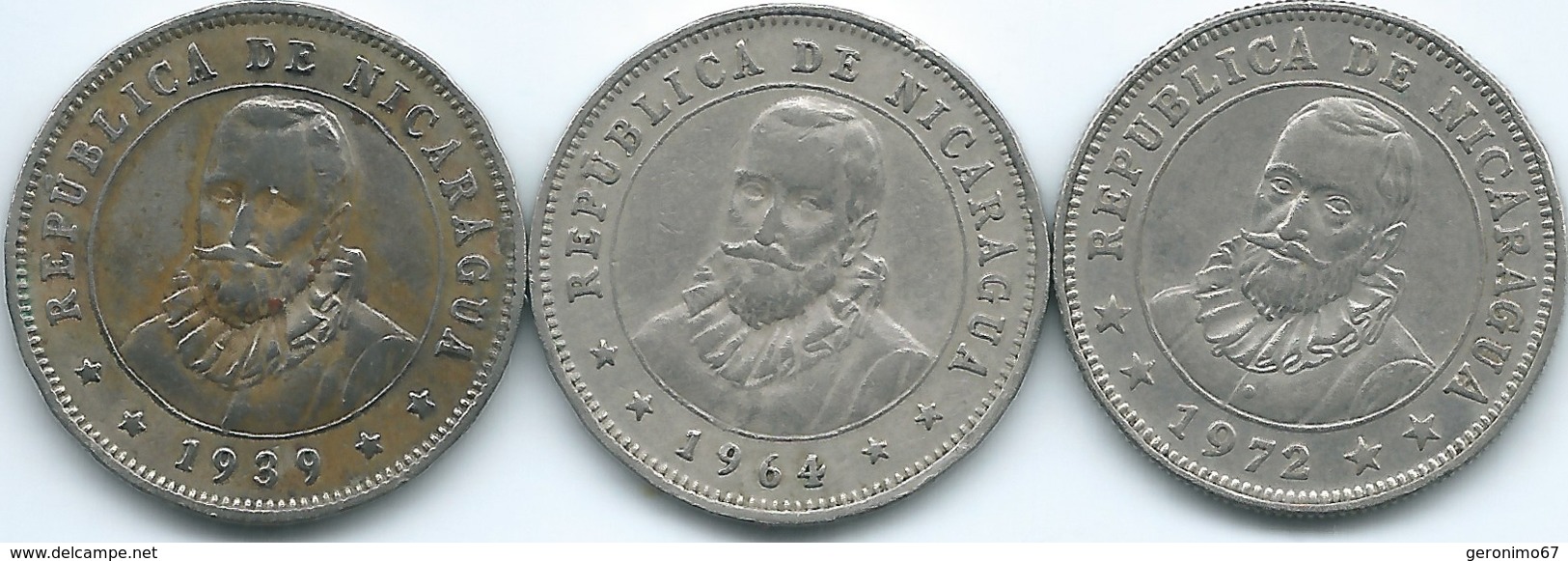 Nicaragua - 25 Centavos - 1939 (KM18.1) 1964 (KM18.2) & 1972 (KM18.3) - Nicaragua