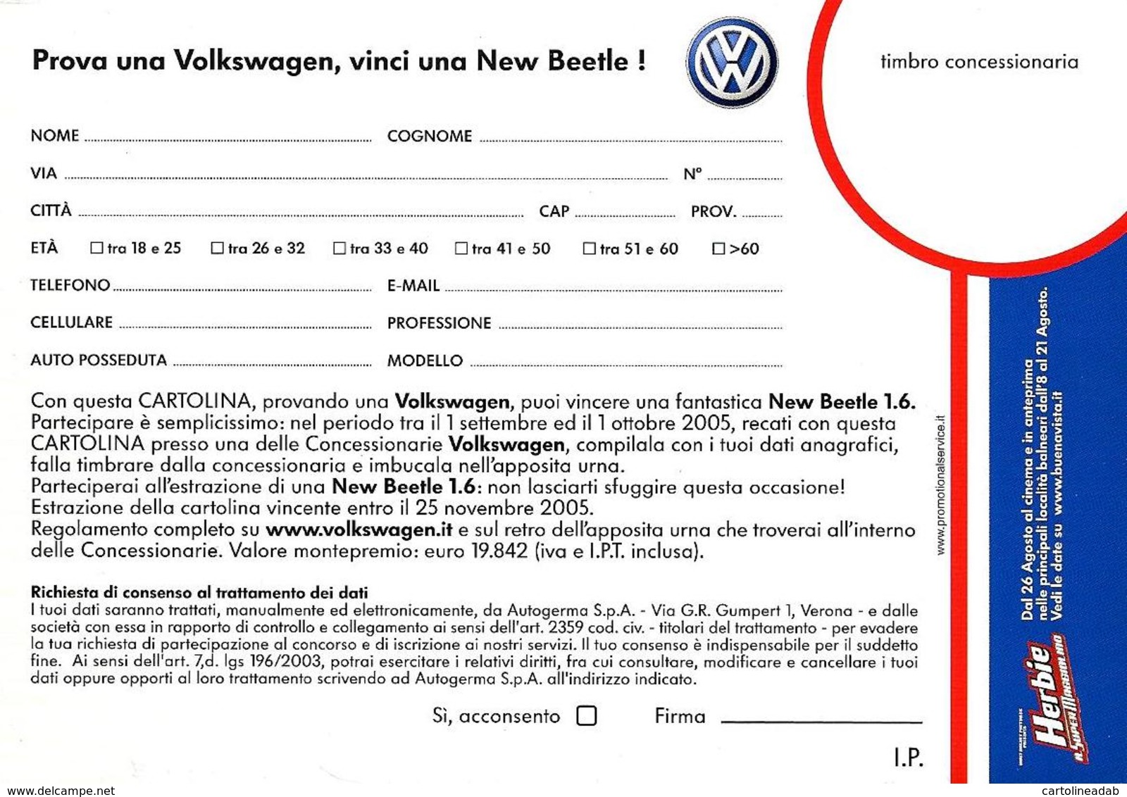 [MD3584] CPM - AUTO - THE NEW BEETLE - VOLKSWAGEN - PERFETTA - Non Viaggiata - Turismo