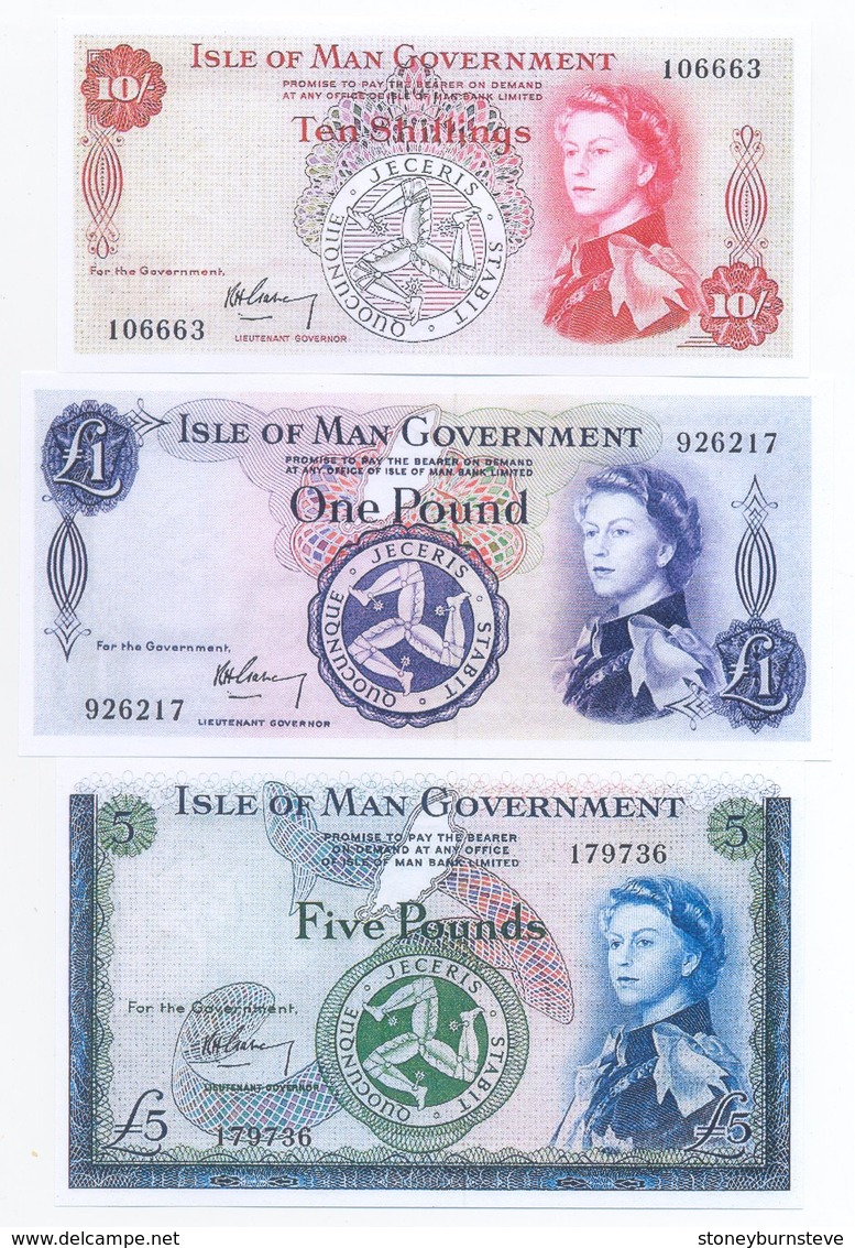 Isle Of Man 3 Note Set 1961 COPY - Collezioni