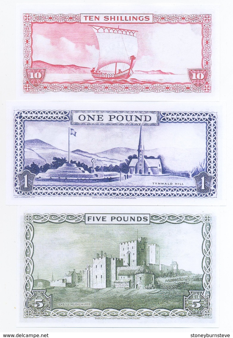 Isle Of Man 3 Note Set 1961 COPY - Collezioni