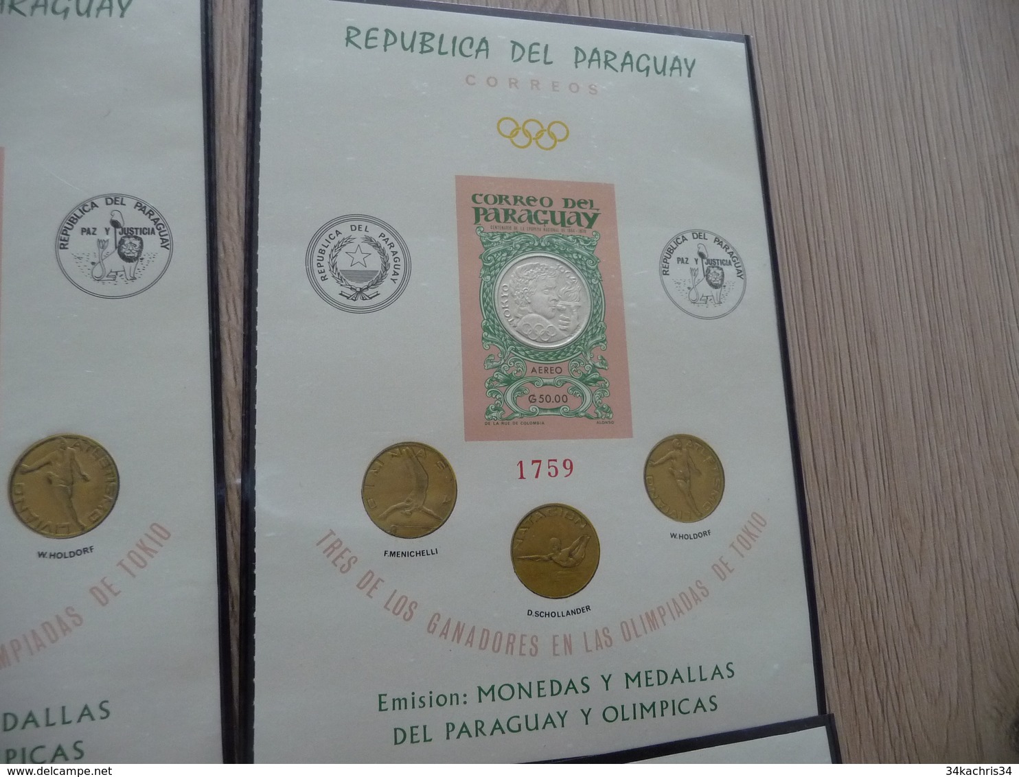 Jeux Olympiques De Tokyo 1964 Paraguay 4 Blocs Dont Umerfored Et Specimen Mustra Sans Charnière - Ete 1964: Tokyo