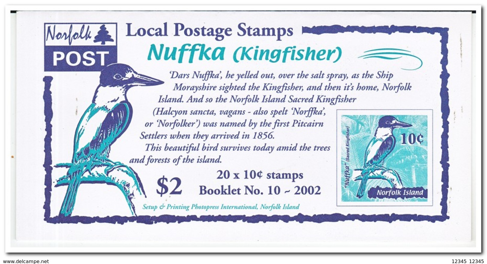 Norfolk Eiland 2002, Postfris MNH, Birds ( Booklet, Carnet ) - Norfolk Island