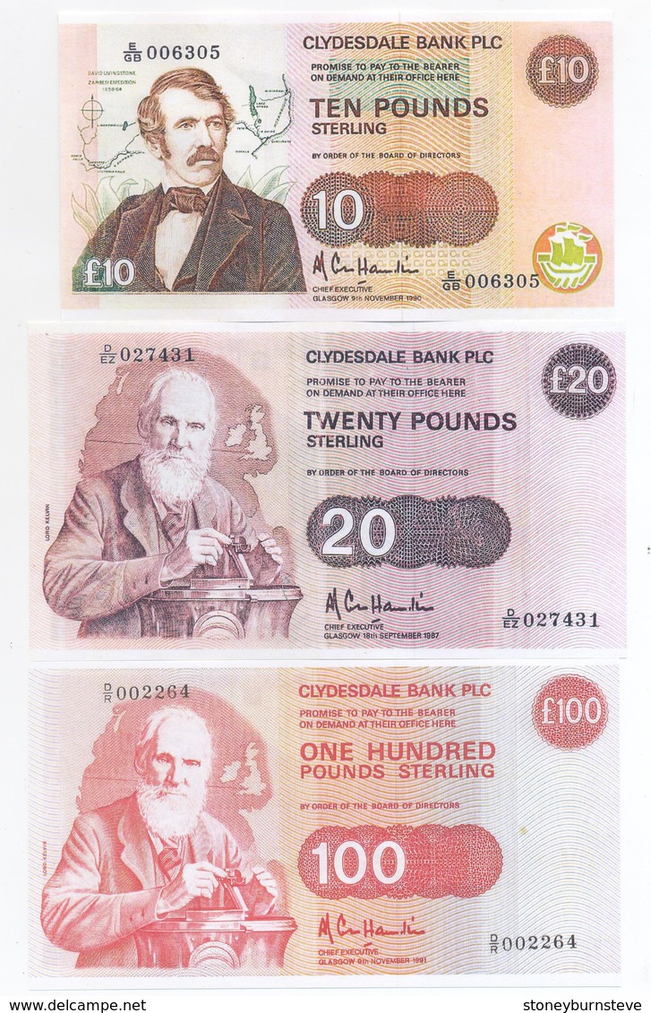 Scotland Clydesdale Bank 6 Note Set 1983-91 COPY - Collections