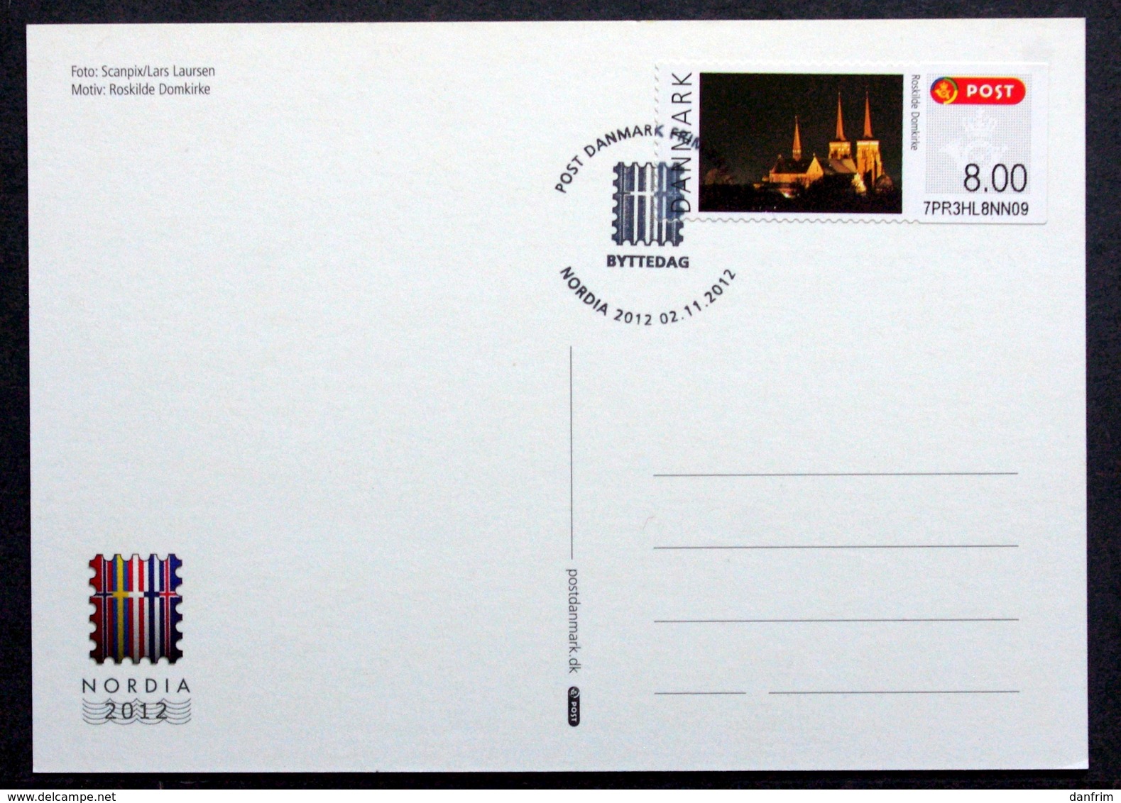 Denmark 2012  ATM/Frama Labels  MiNr.68  FDC  CARDS  ( Lot  6538) - Timbres De Distributeurs [ATM]