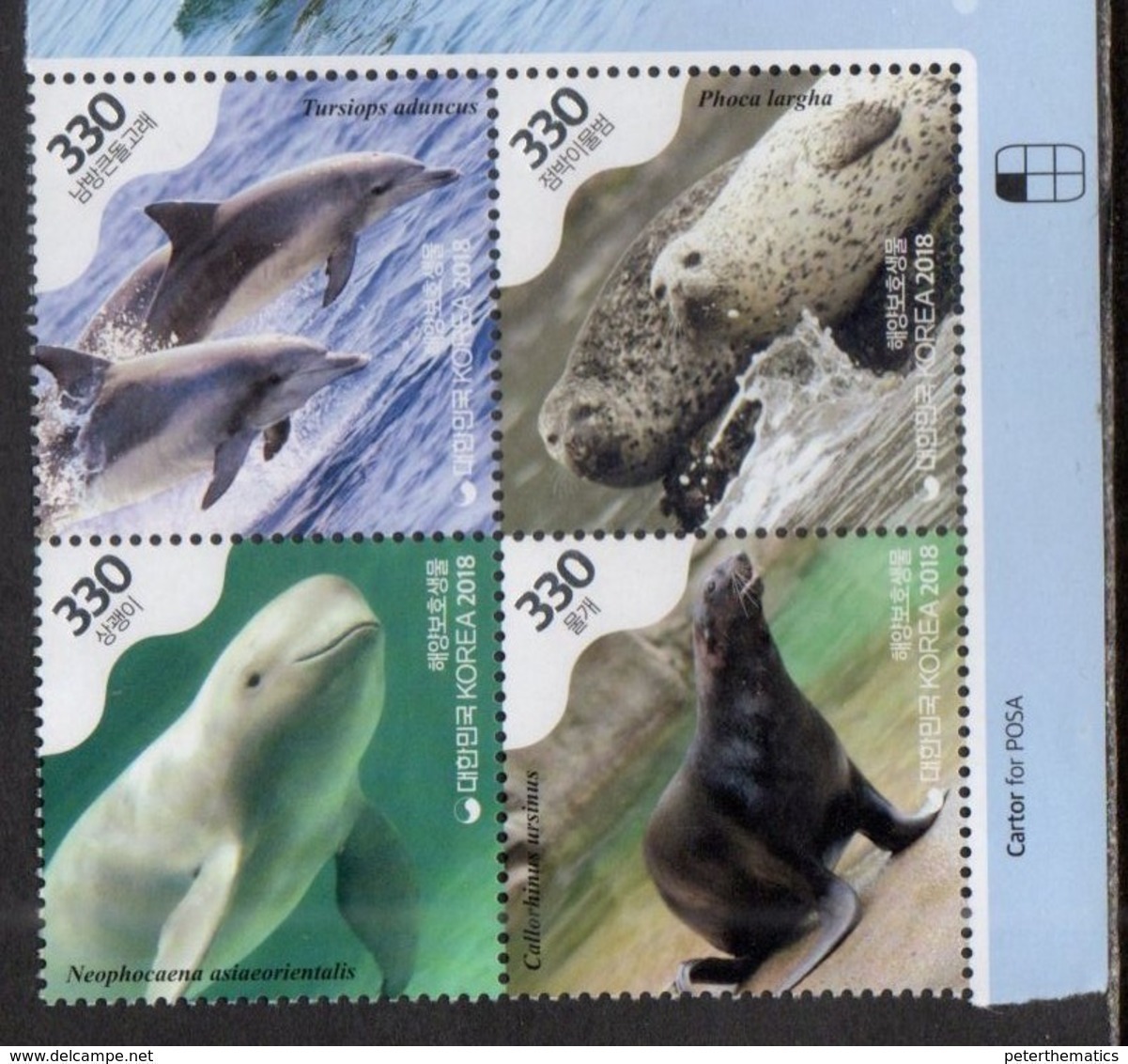 SOUTH KOREA, 2018, MNH, MARINE SPECIES, WHALES, DOLPHINS, SEALS, 4v - Whales