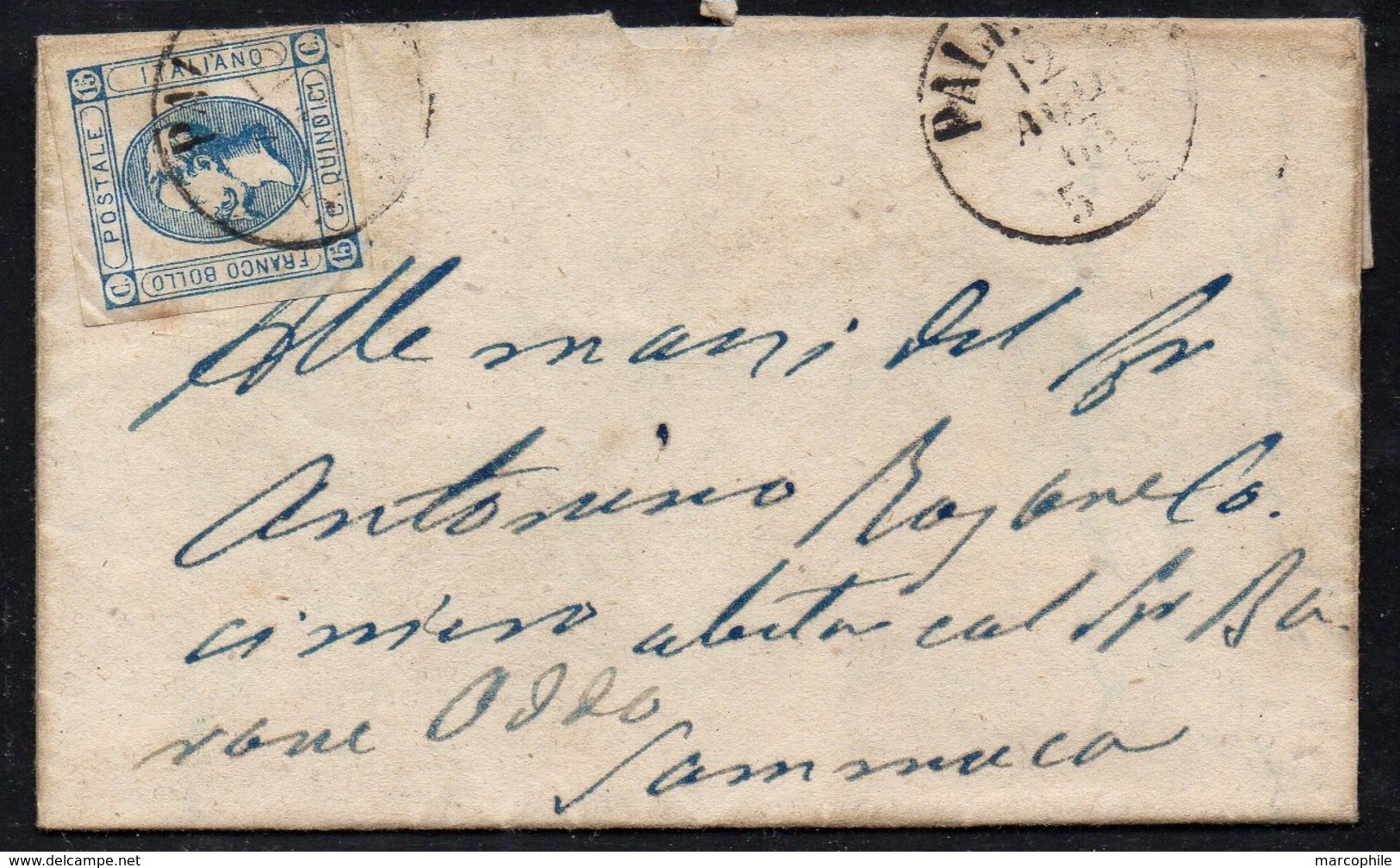 REGNO - PALERMO ? - SICILIA ? / 1861 LETTRE AVEC CORRESPONDANCE (ref 7990) - Marcophilie