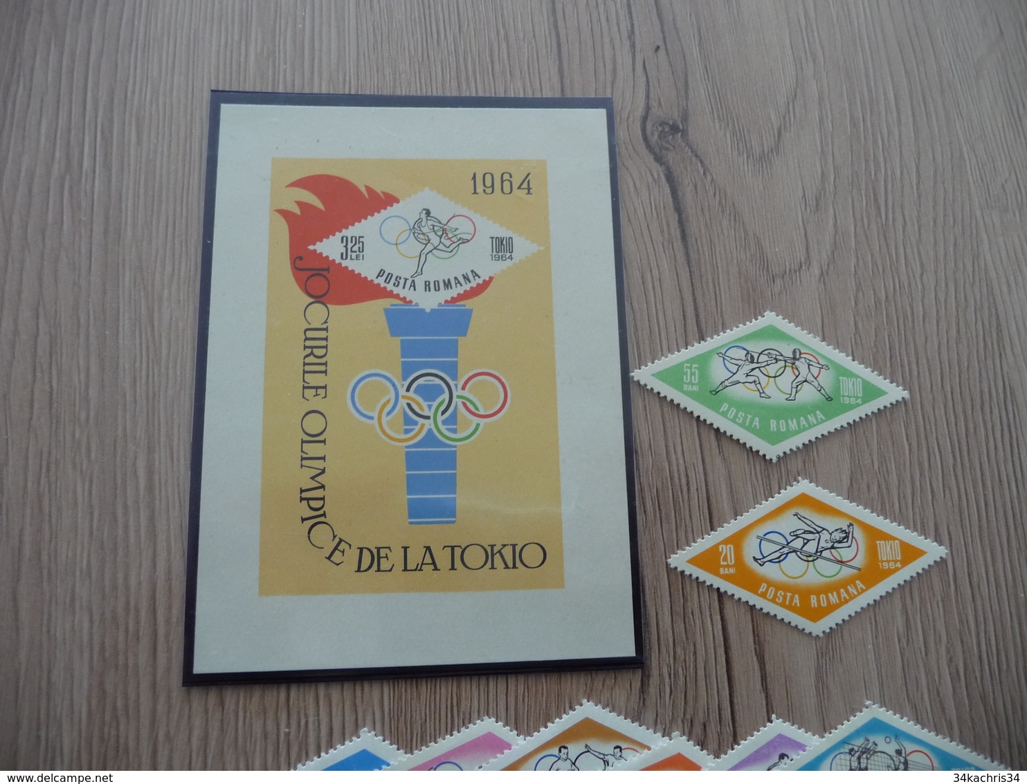 Jeux Olympiques De Tokyo 1964 Roumanie Romania 1 Bloc +8 TP Imperfored Sans Charnière + 8 TP Charnière - Sommer 1964: Tokio