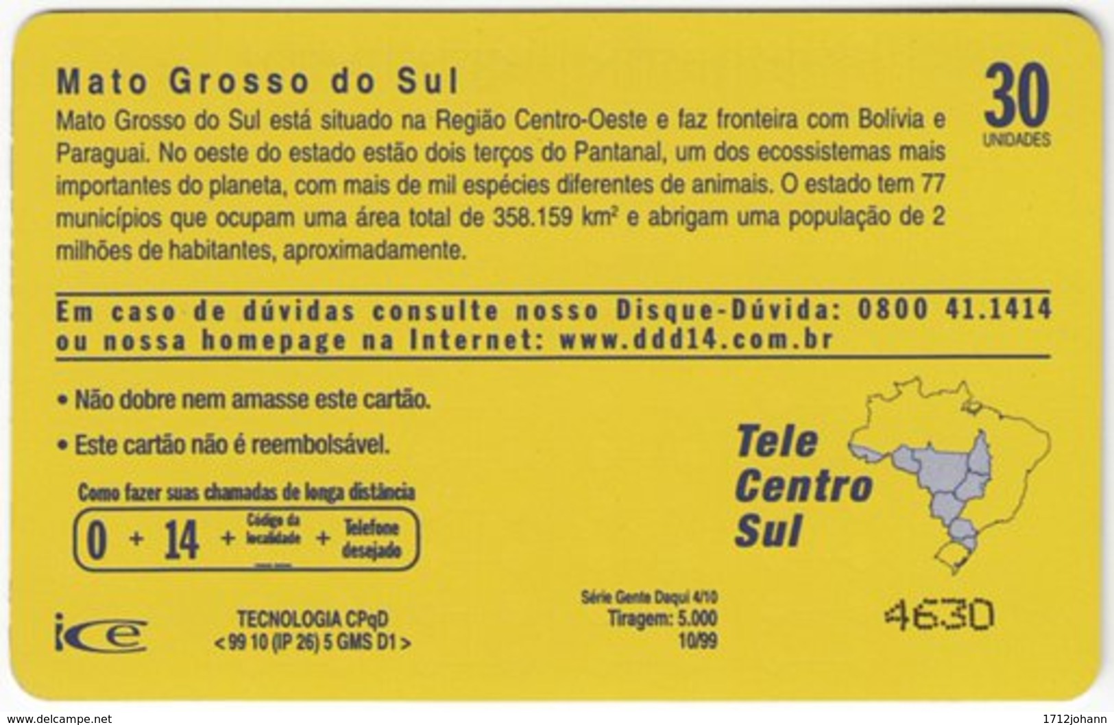 BRASIL I-407 Magnetic Telems - Occupation, Farmer - Used - Brazil