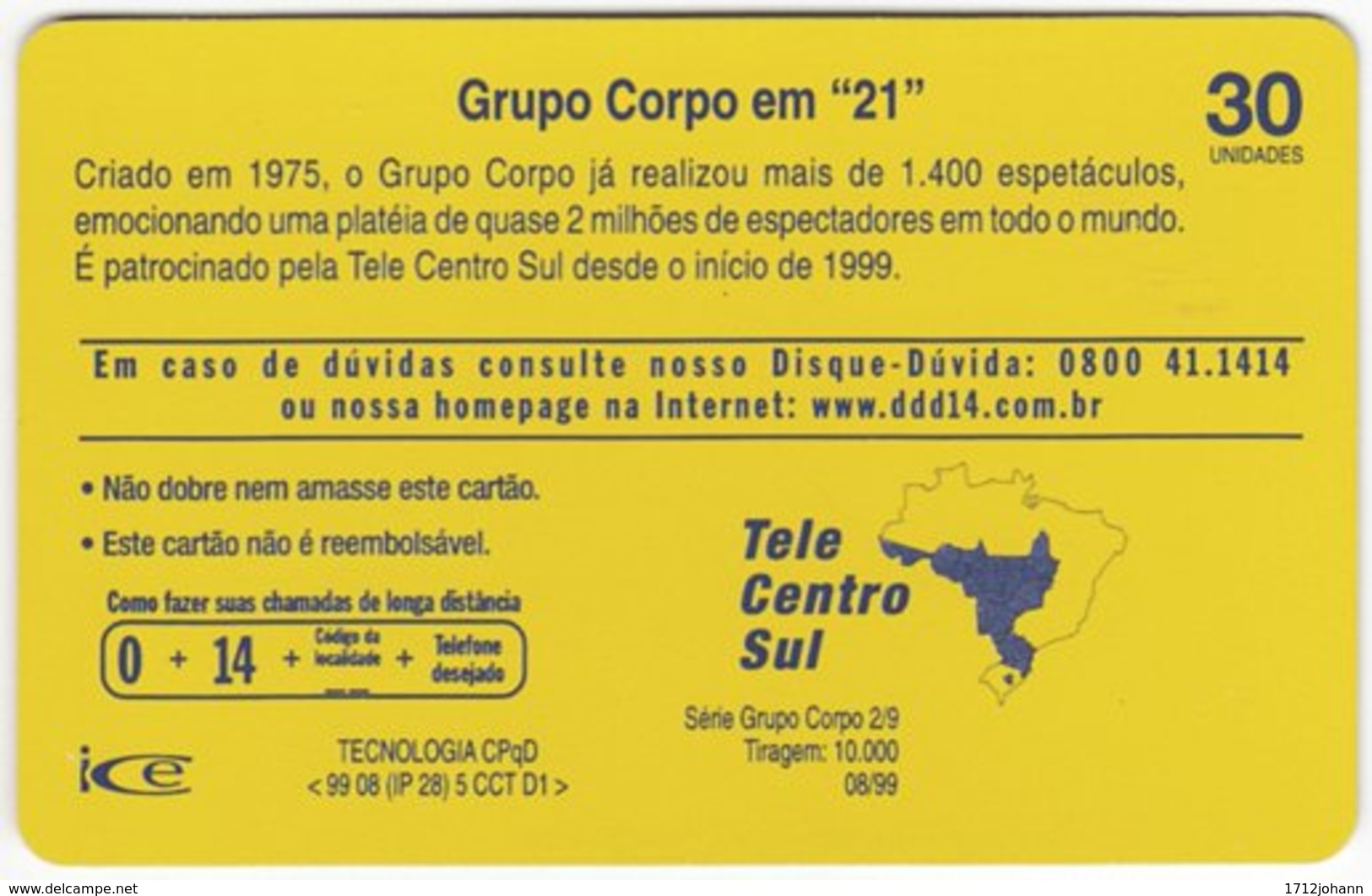 BRASIL I-434 Magnetic CTMR - Art, Dance - Used - Brazil