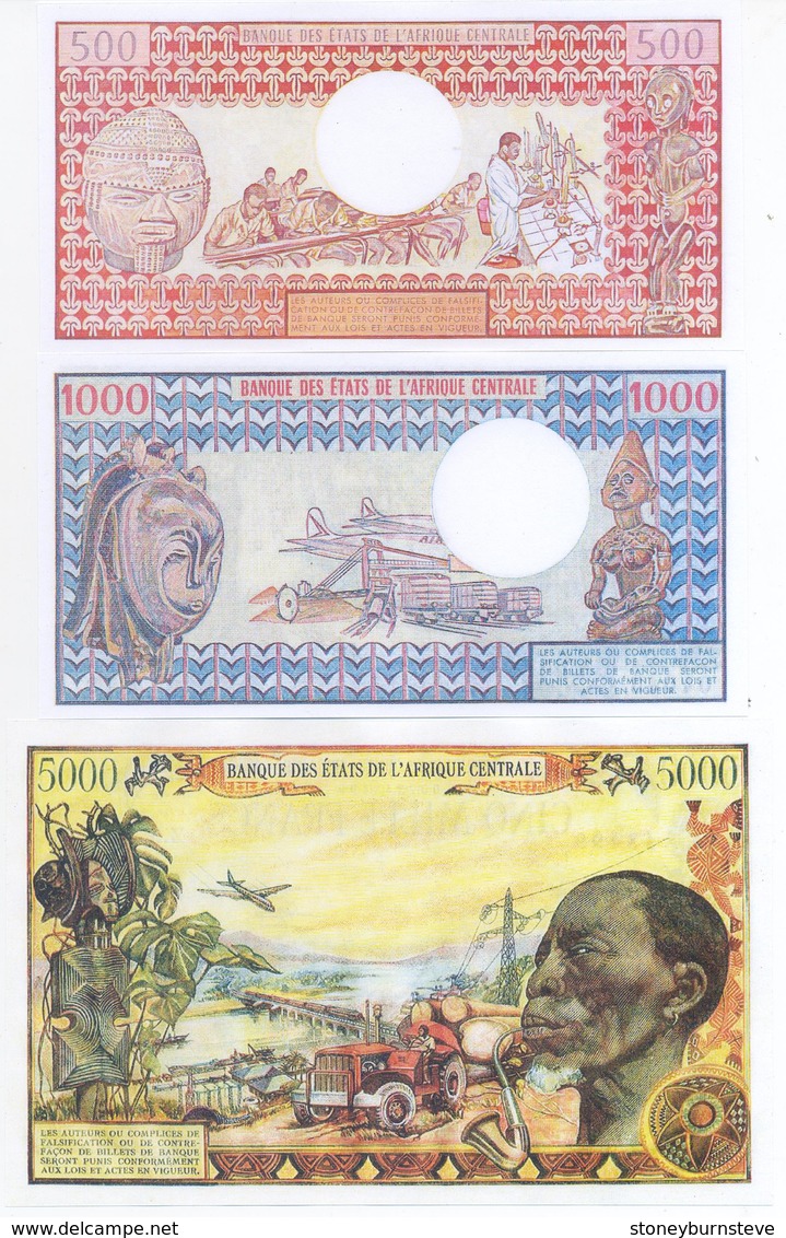 Central African Republic 3 Note Set 1980 COPY - Zentralafrik. Rep.