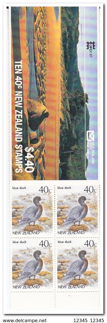 Nieuw Zeeland 1987, Postfris MNH, Birds, Capex Overprint ( 2 Booklets, Carnets ) - Postzegelboekjes