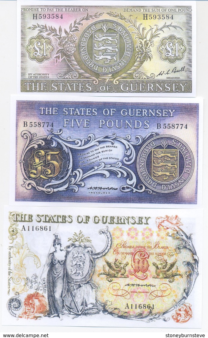 Guernsey 3 Note Set 1969 COPY - Collezioni