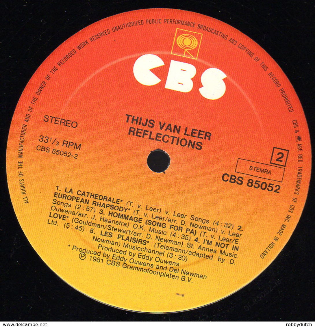 * LP *  THIJS VAN LEER - REFLECTIONS (Holland 1981 EX) - Instrumental