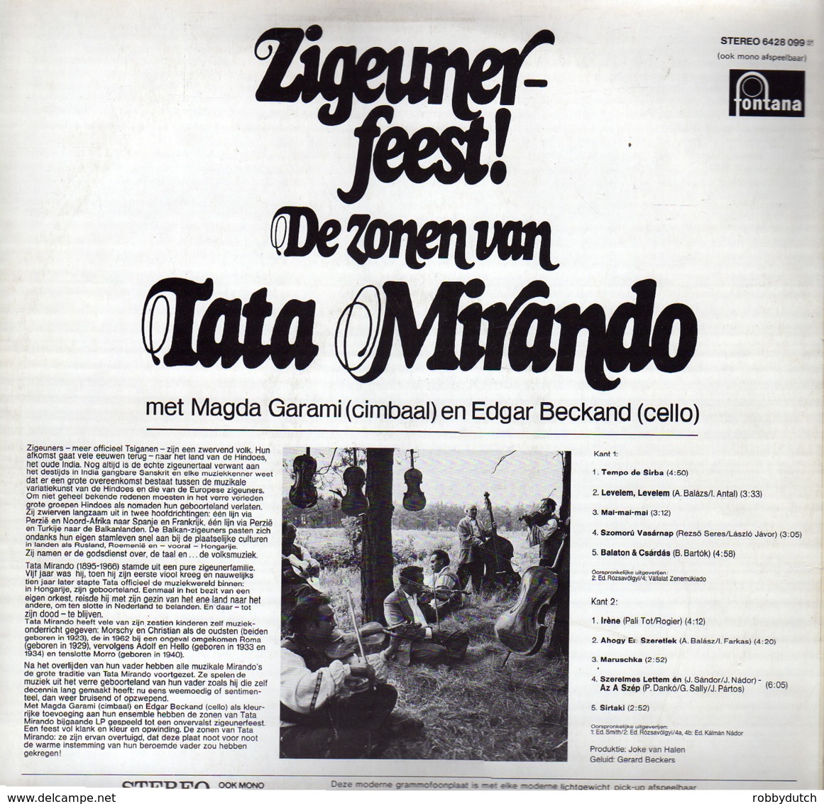 * LP *  ZIGEUNERFEEST ! - DE ZONEN VAN TATA MIRANDO - World Music