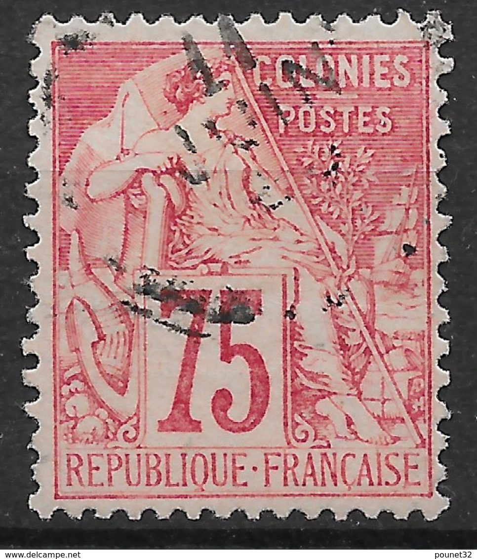 COLONIES GENERALES : ALPHEE DUBOIS 75c ROSE N° 58 OBLITERE CACHET LEGER - Alphée Dubois