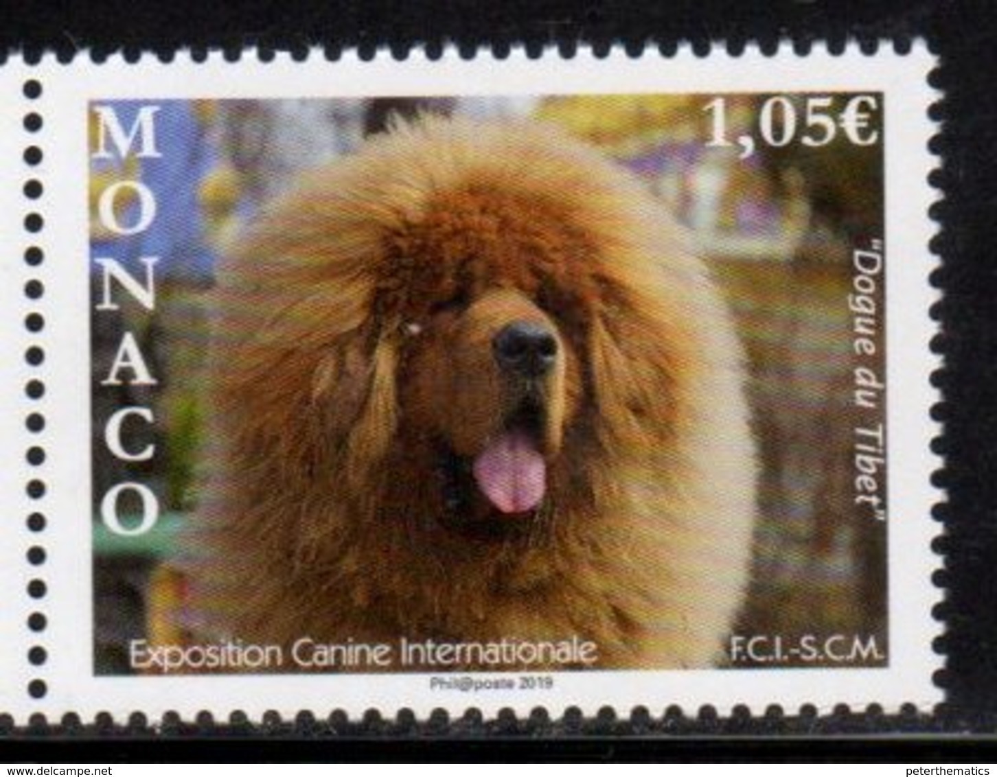 MONACO, 2019, MNH, INTERNATIONAL DOG SHOW, DOGS,  1v - Dogs