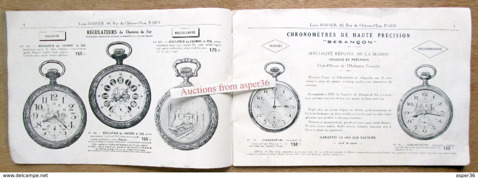 Catalogue "Horlogerie De Besançon, Louis Rosner, Rue Du Château-d'Eau, Paris Xe" - Collections