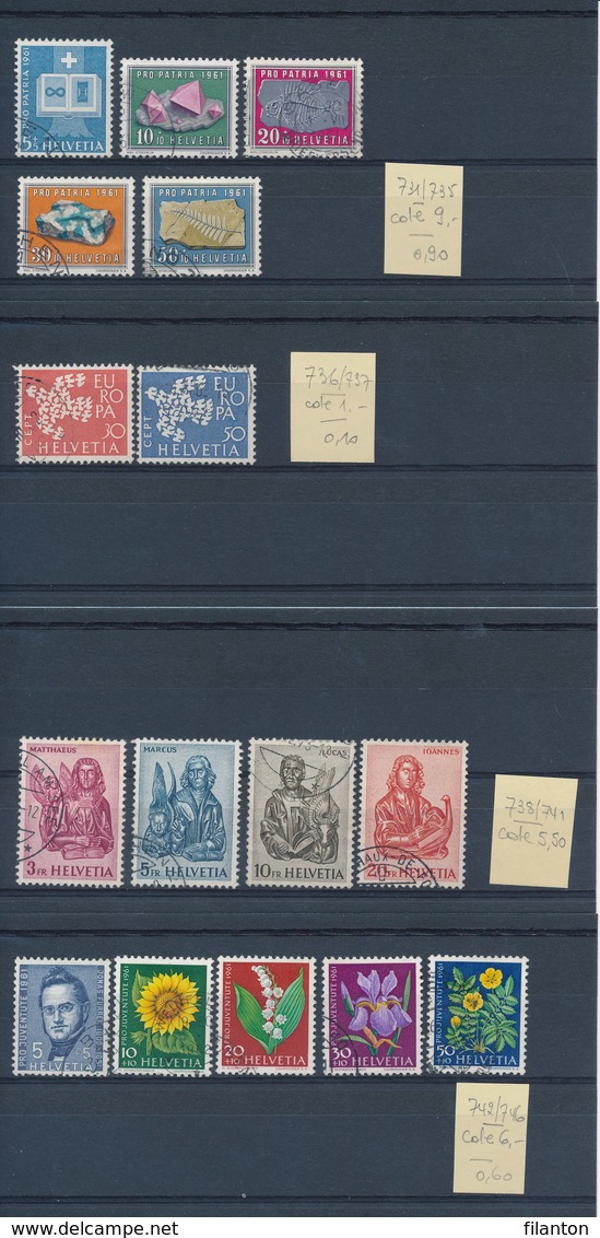 HELVETIA - Diverse Emissies Tussen Mi Nr 731 & 746 - Gest./obl. - Cote 21,50 € - (ref. 15) - Used Stamps