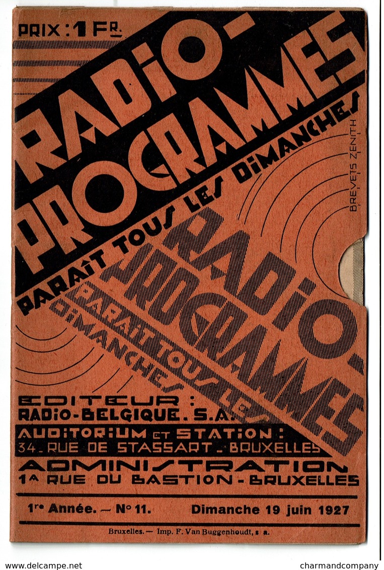 Radio-Programmes - Radio-Belgique - Juin 1927 - 32 Pp. - 17 X 11 Cm - 6 Scans - Programmes