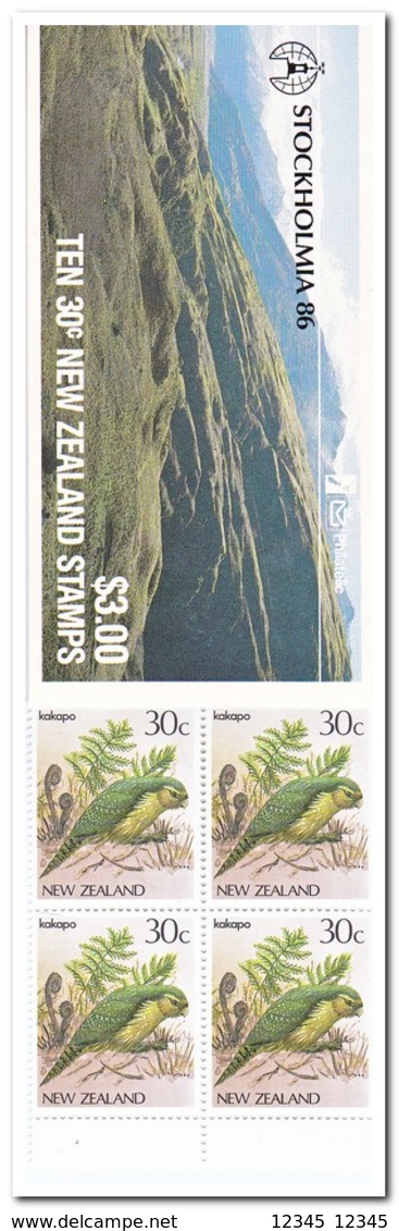 Nieuw Zeeland 1986, Postfris MNH, Birds, Overprint Stockholmia 86 ( Booklet, Carnet ) - Postzegelboekjes