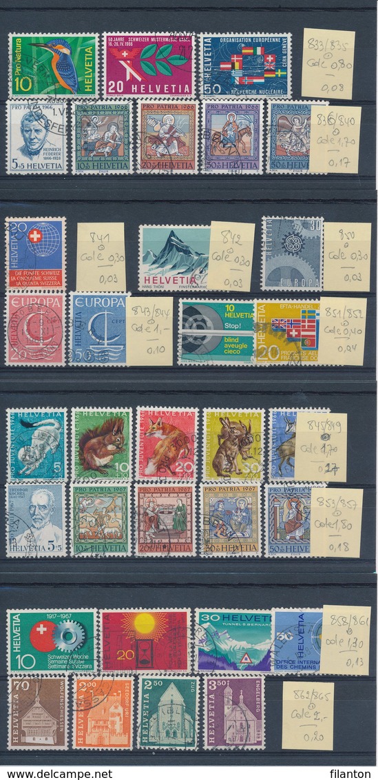 HELVETIA - Diverse Emissies Tussen Mi Nr 833 & 865 - Gest./obl. - Cote 11,60 € - (ref. 19) - Used Stamps