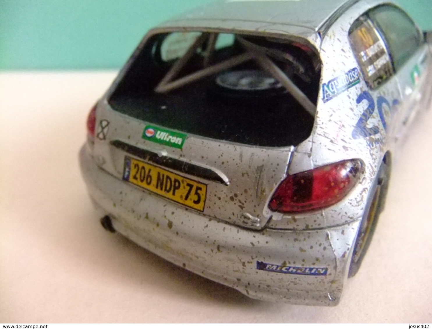 SCALEXTRIC PEUGEOT 206 WRC Efecto Barro N 10 Luneta Trasera Rota - Circuits Automobiles