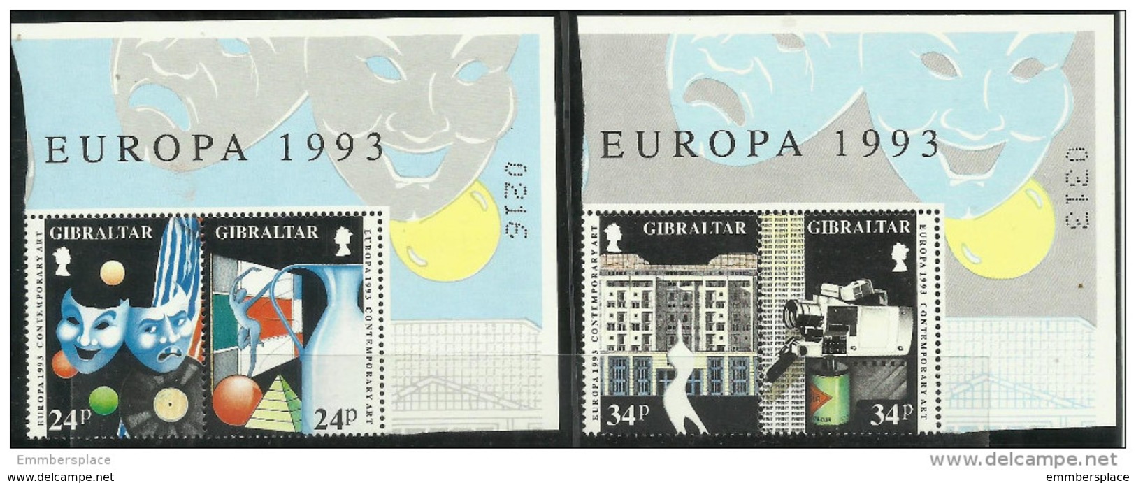 Gibraltar - 1993 Europa (Contemporary Art)  MNH **    SG 690-3  Sc 626-9 - Gibraltar