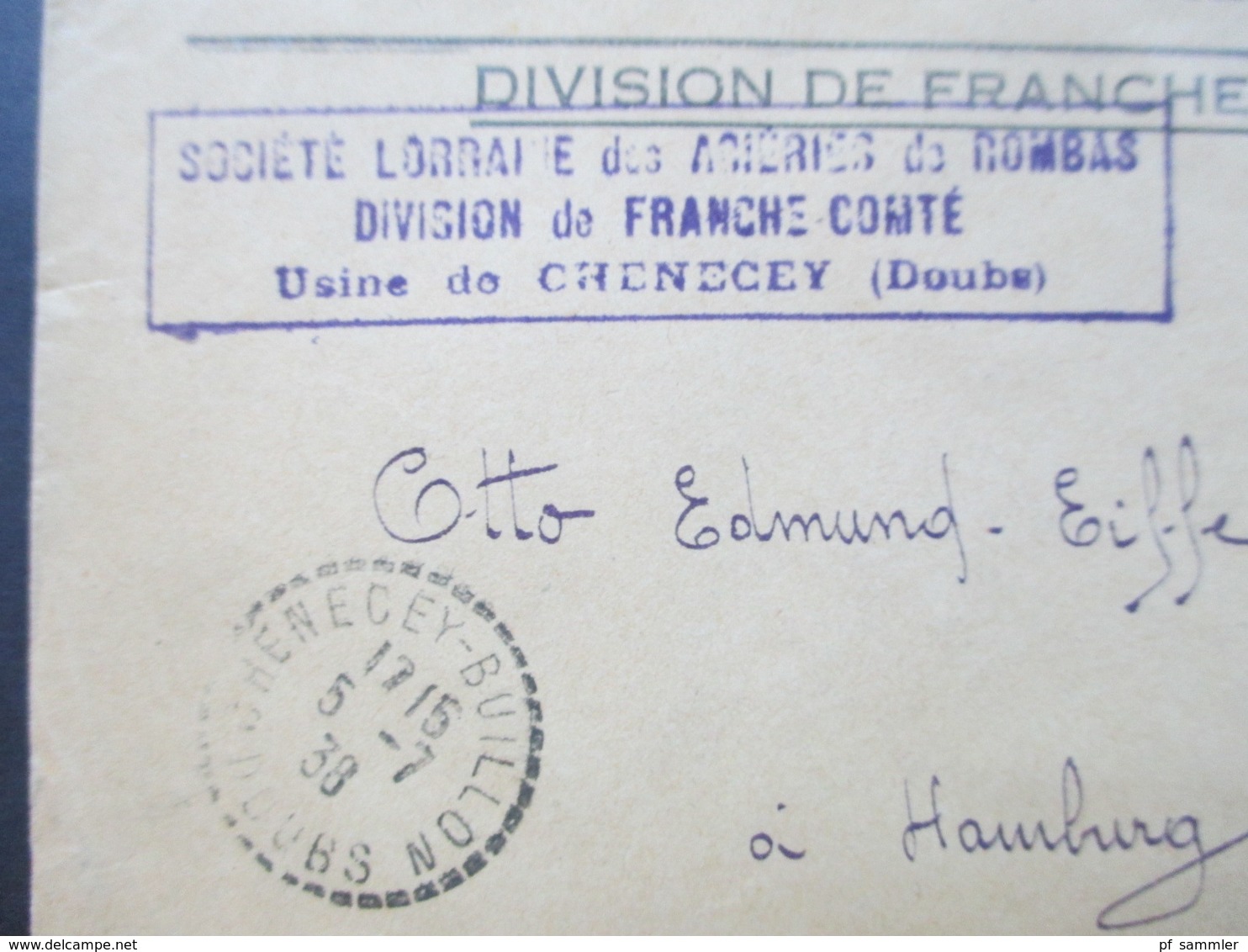 Frankreich 1927 Säerin Nr. 215 (7) MeF Z.B. Waag. 4er Streifen Societe Lorraine Des Acieries De Rombas Division Franche - Cartas & Documentos
