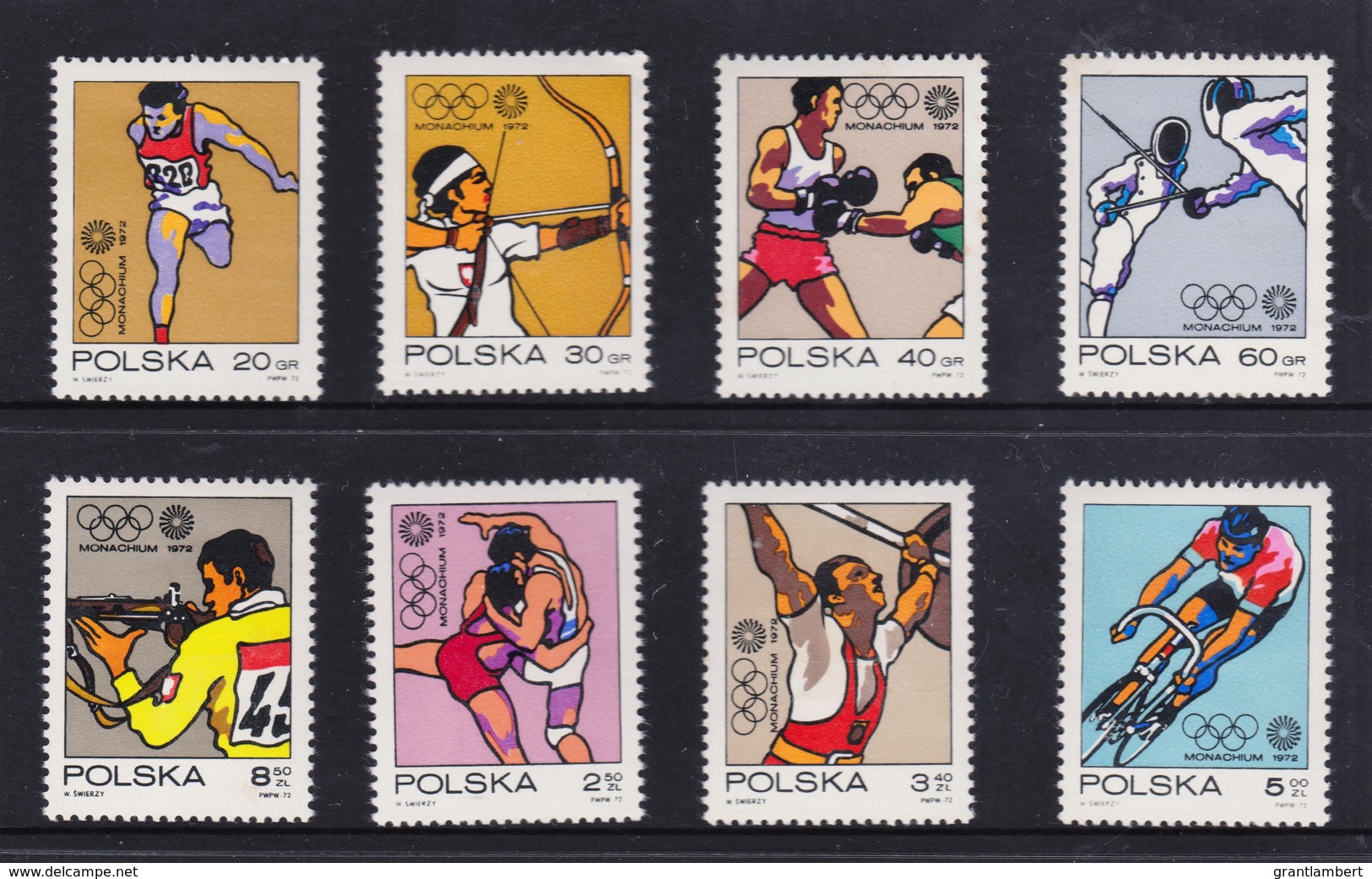 Poland 1972 Olympics Set Of 8 MNH - Ongebruikt