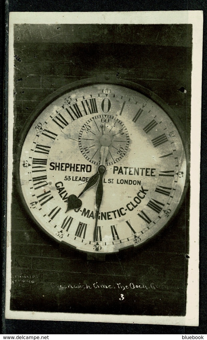 Ref 1305 - Early Real Photo Horology Postcard - Galvano Magnetic Clock - Greenwich London - Photographie