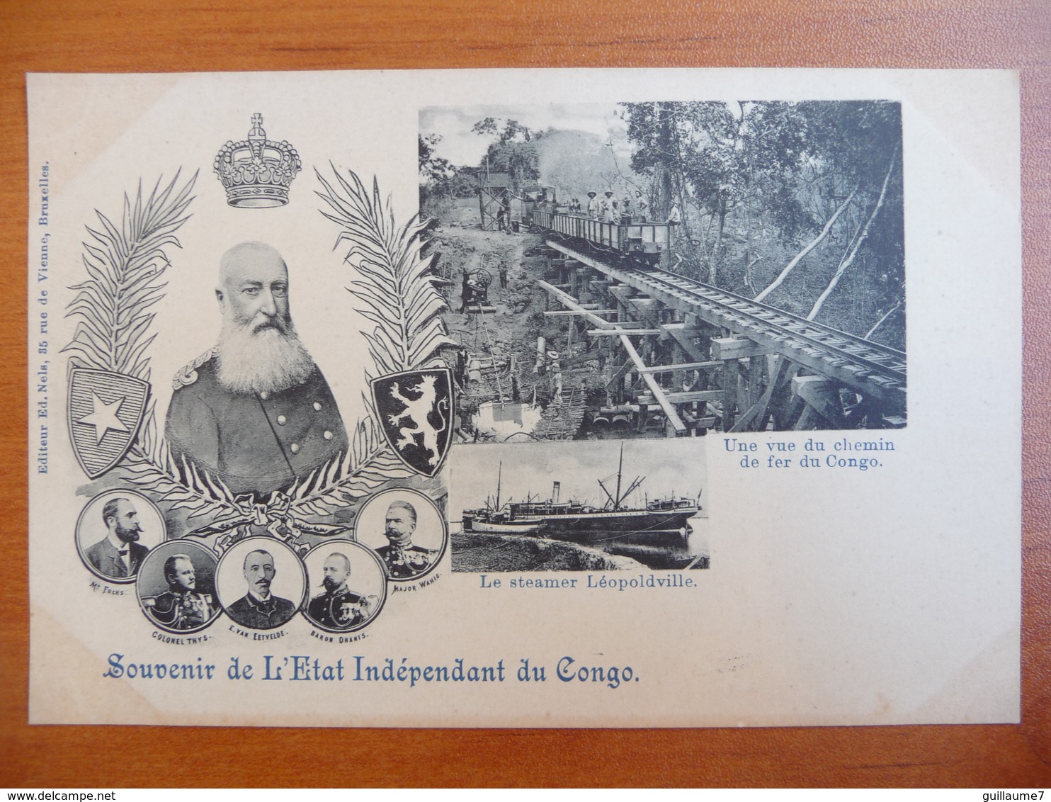 CPA - Souvenir De L'Etat Indépendant Du Congo - Leopold II - Chemin De Fer - Steamer Leopoldville - Belgian Congo