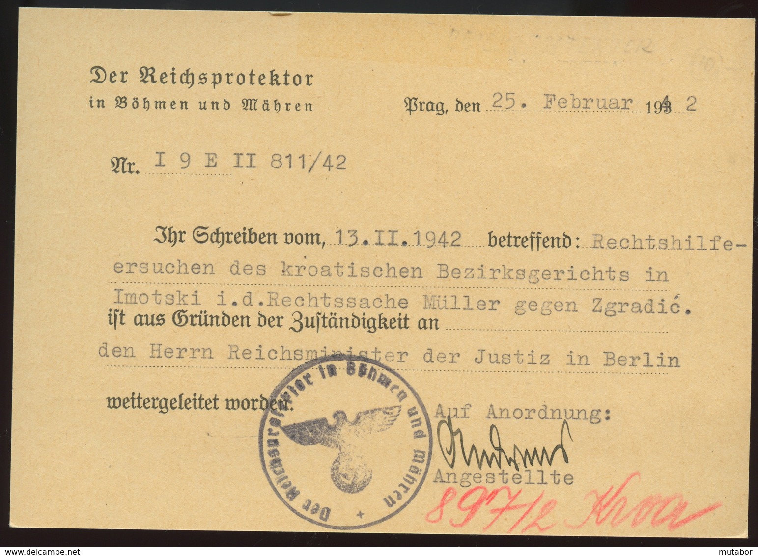 1942 Prag,Der Reichsprotektor In Böhmen Und Mähren - Officials