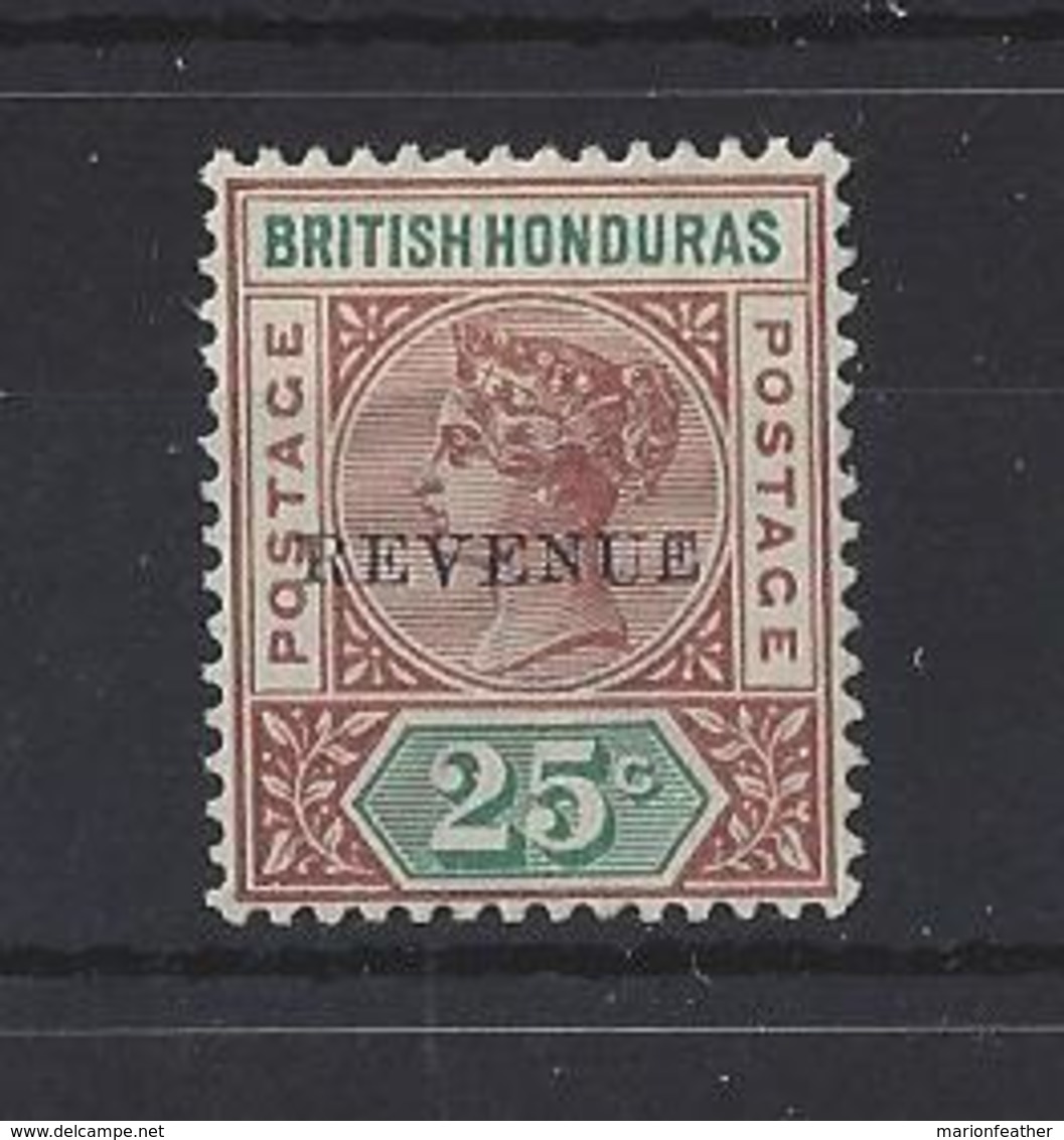 Br. HONDURAS....QUEEN VICTORIA...(1837-01)..25d......SG68... " REVENUE O/P..".....MH... - British Honduras (...-1970)