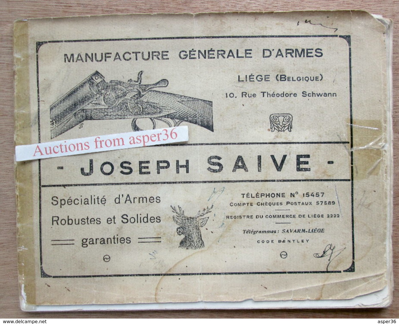 Catalogue "Manufacture Générale D'Armes, Joseph Saive, Rue Théodore Schwann, Liége" - Collections