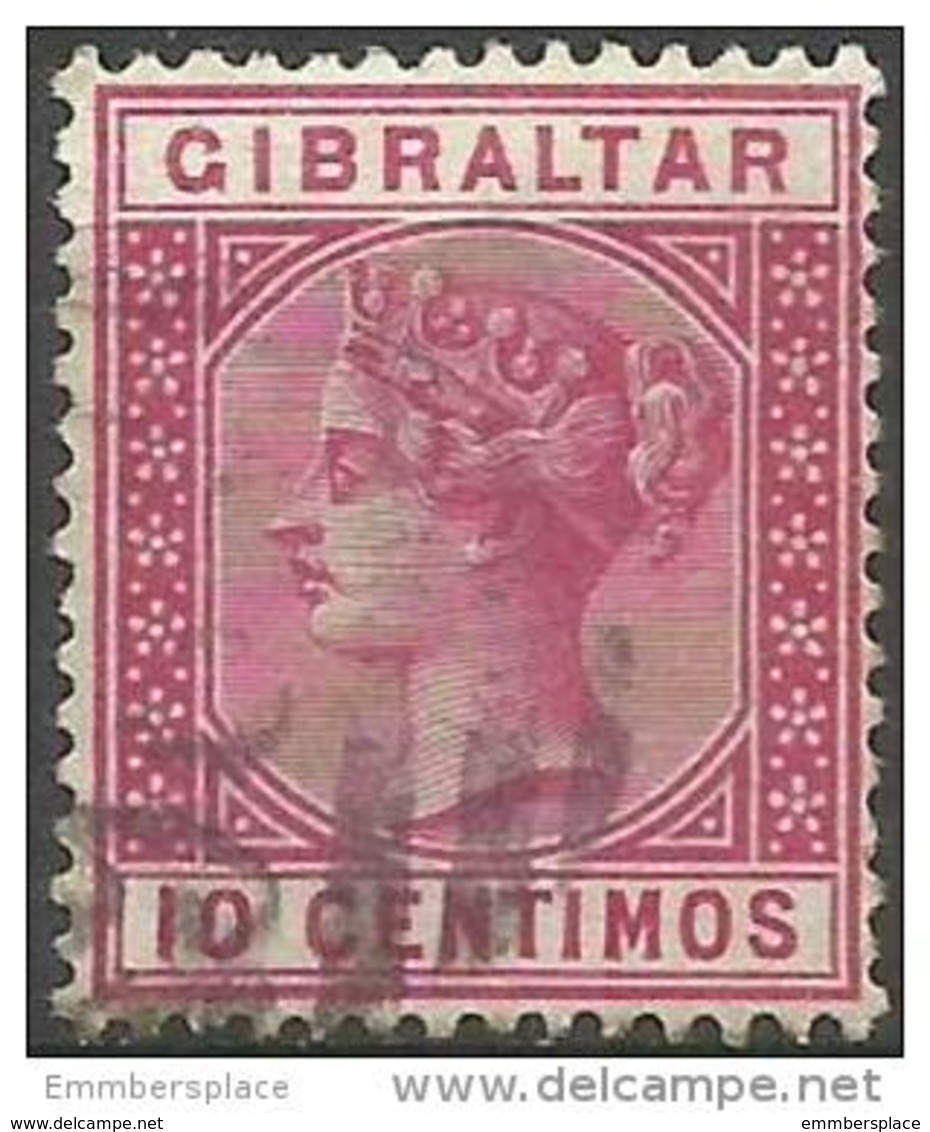 Gibraltar - 1889 Queen Victoria 10c Carmine-rose Used    SG 23  Sc 30 - Gibraltar