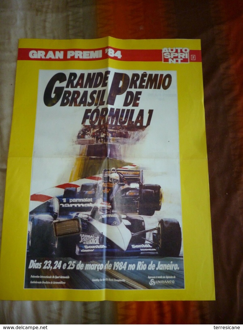 F1 POSTER RIO DE JANEIRO ALAIN PROST MCLAREN GP 84 F.TO 55X80 AUTOSPRINT - Automobilismo - F1