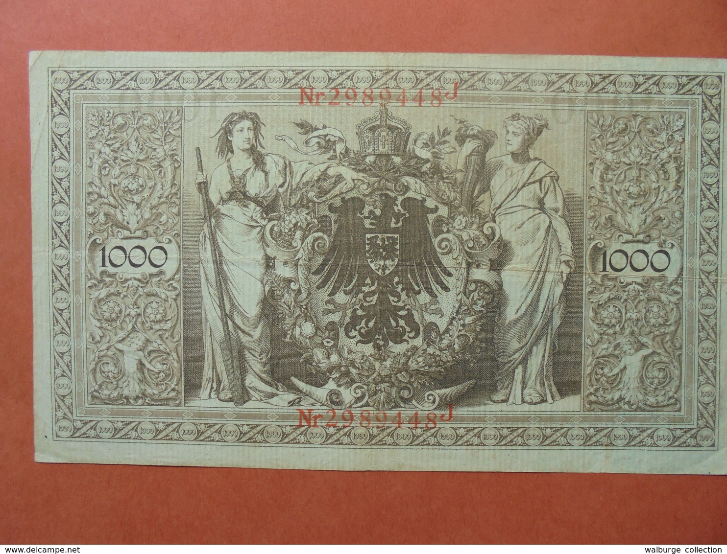 Reichsbanknote 1000 MARK 1910 CACHET ROUGE ALPHABET "P" (B.4) - 1000 Mark