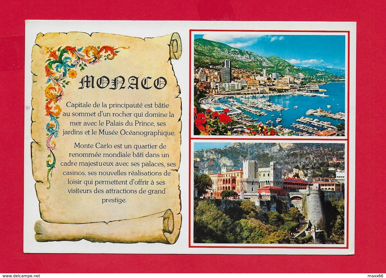 CARTOLINA NV MONACO - PRINCIPATO - Vedutine Multivue - Pergamena - 10 X 15 - Viste Panoramiche, Panorama