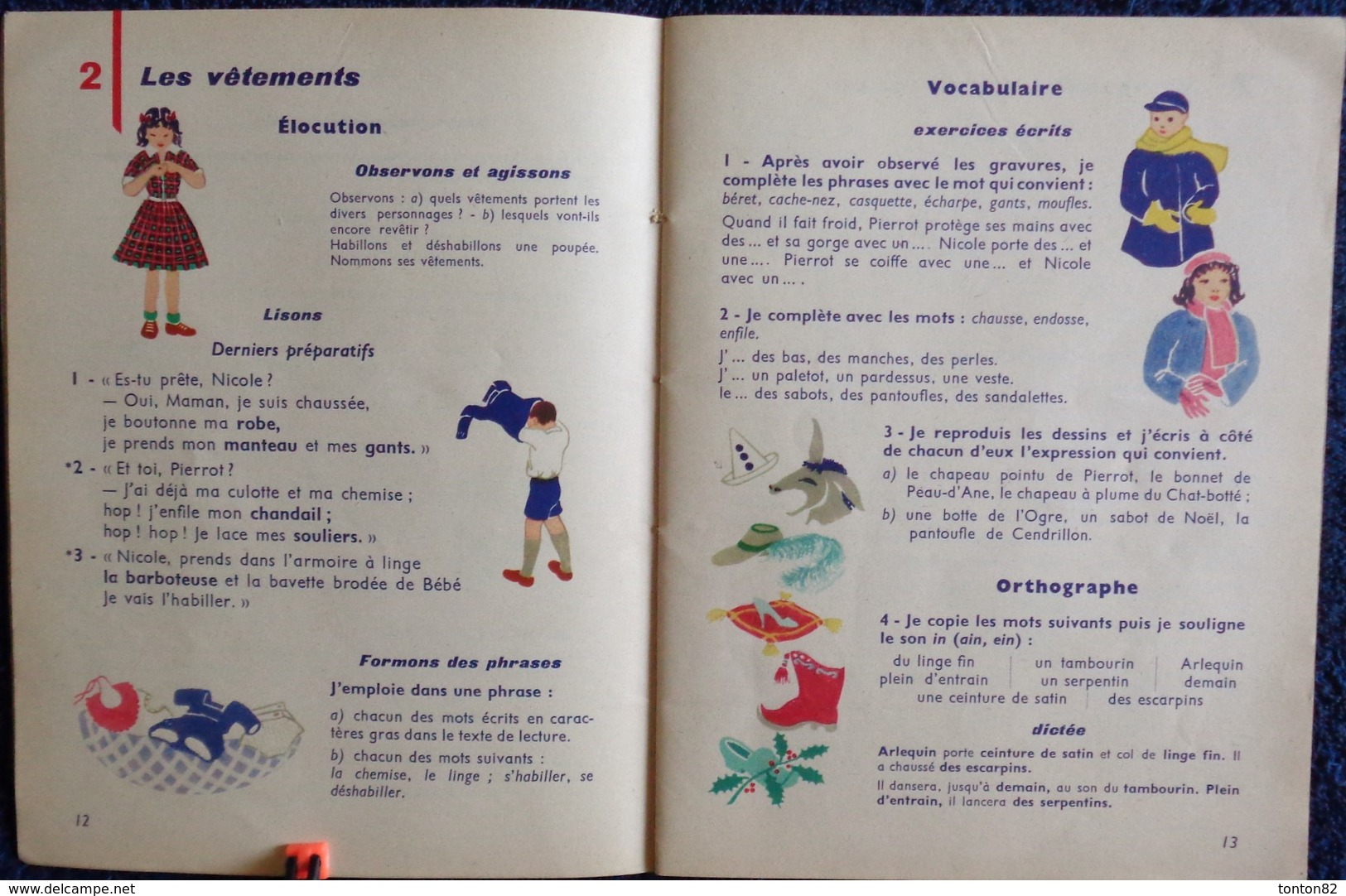 Mme M. Picard - Élocution Et Vocabulaire Pour Les Débutants -C.P / C.E - Librairie Armand Colin - ( 1961 ) . - 0-6 Anni