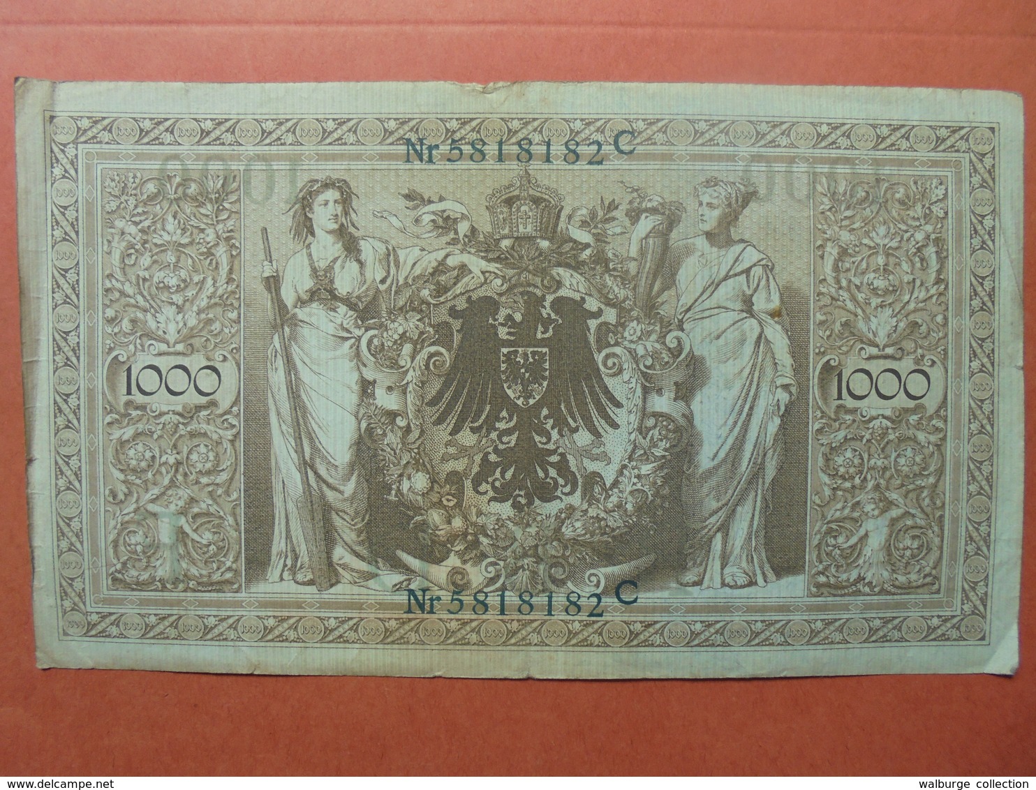 Reichsbanknote 1000 MARK 1910 CACHET VERT ALPHABET "F" (B.4) - 1000 Mark