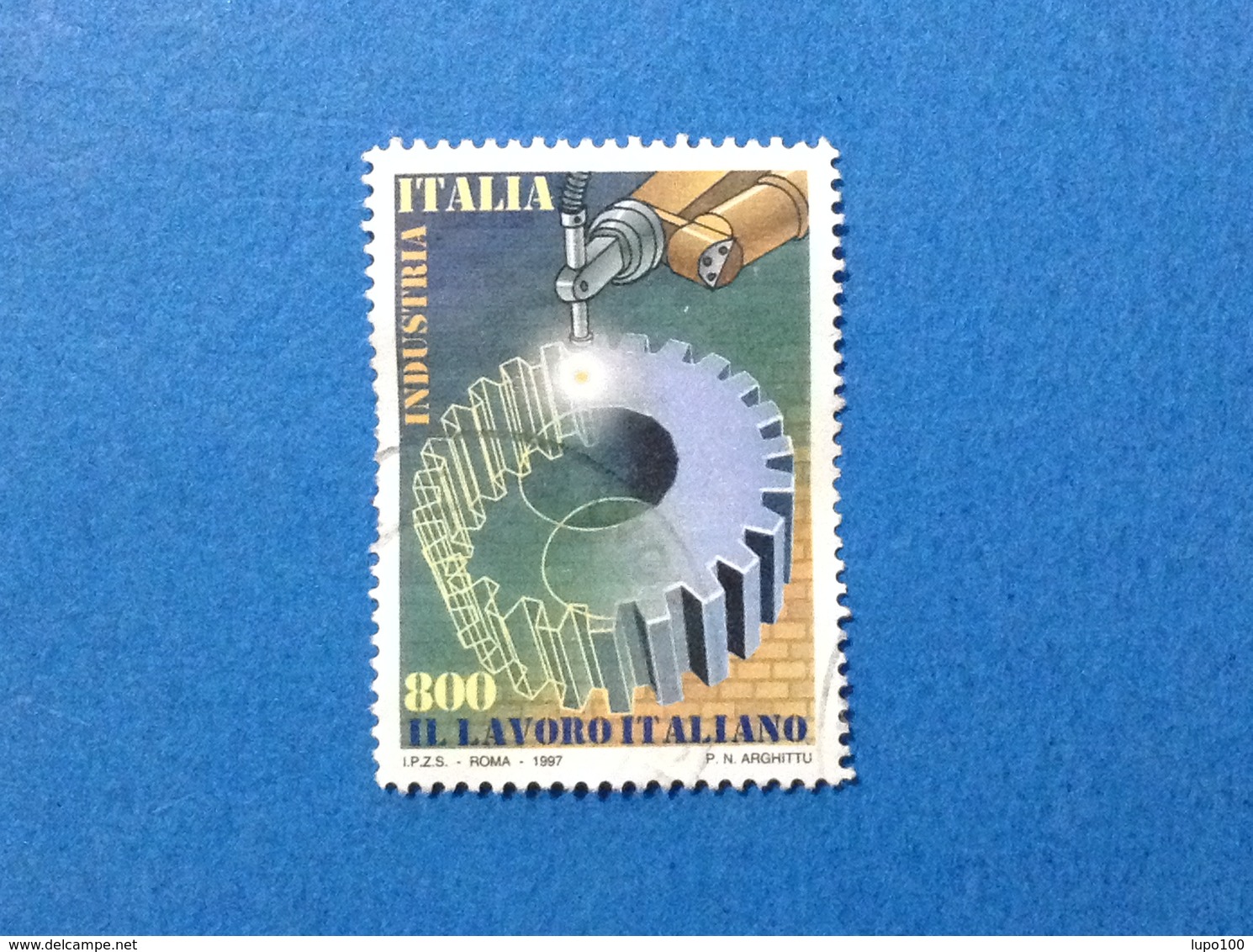 1997 ITALIA FRANCOBOLLO USATO STAMP USED LAVORO ITALIANO INDUSTRIA 800 - 1991-00: Usati