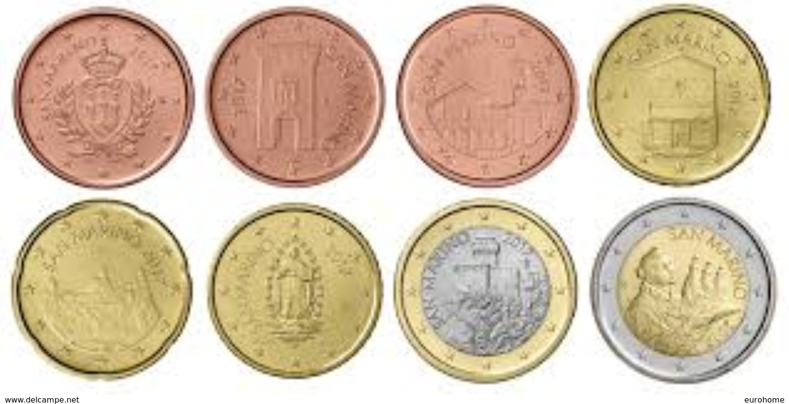 San Marino 2019  De Volledige Set Van 1ct Tot 2 Euro Uit De BU - Les 8 Pièces UNC Du Coffret  !!! - San Marino