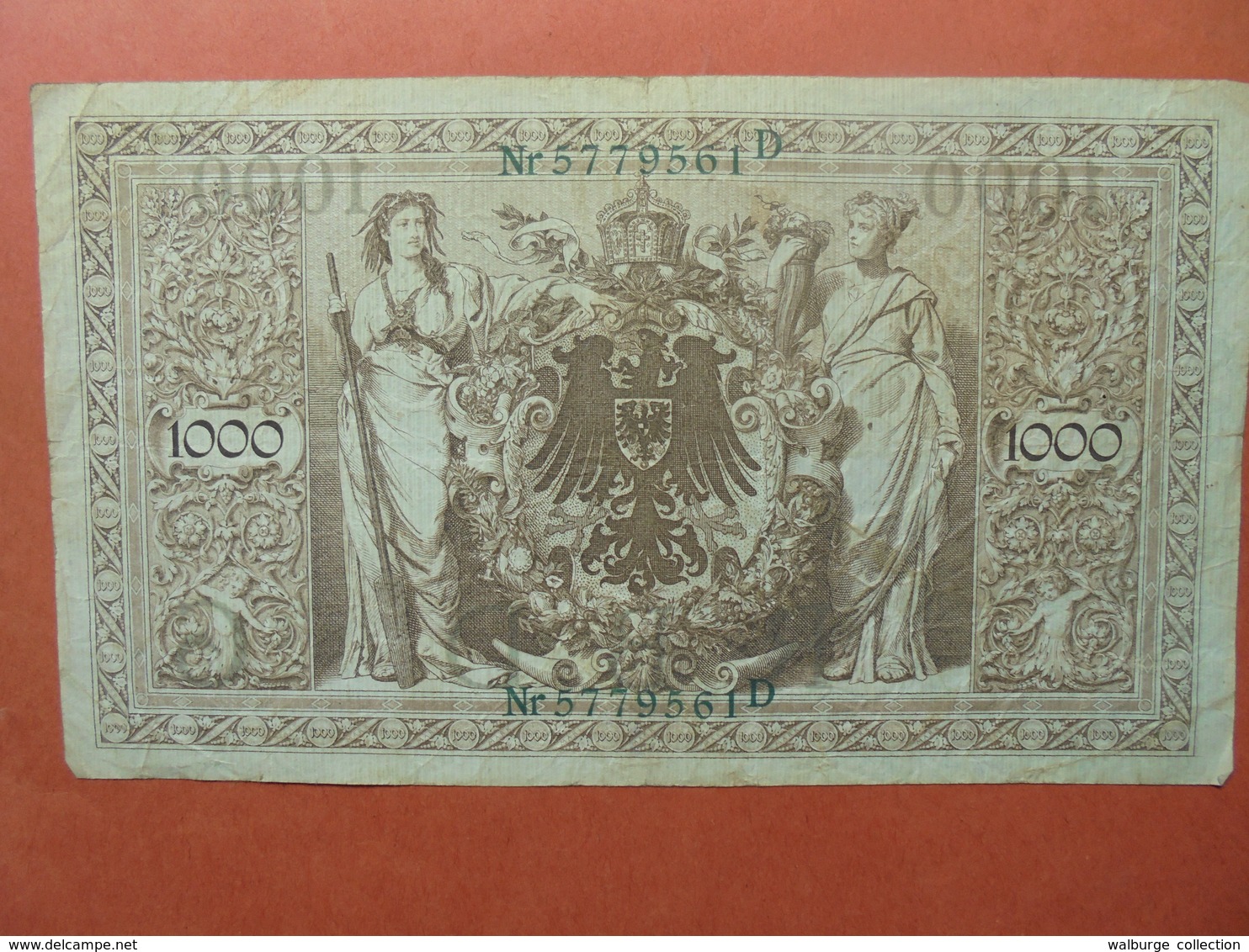 Reichsbanknote 1000 MARK 1910 CACHET VERT ALPHABET "G" (B.4) - 1000 Mark