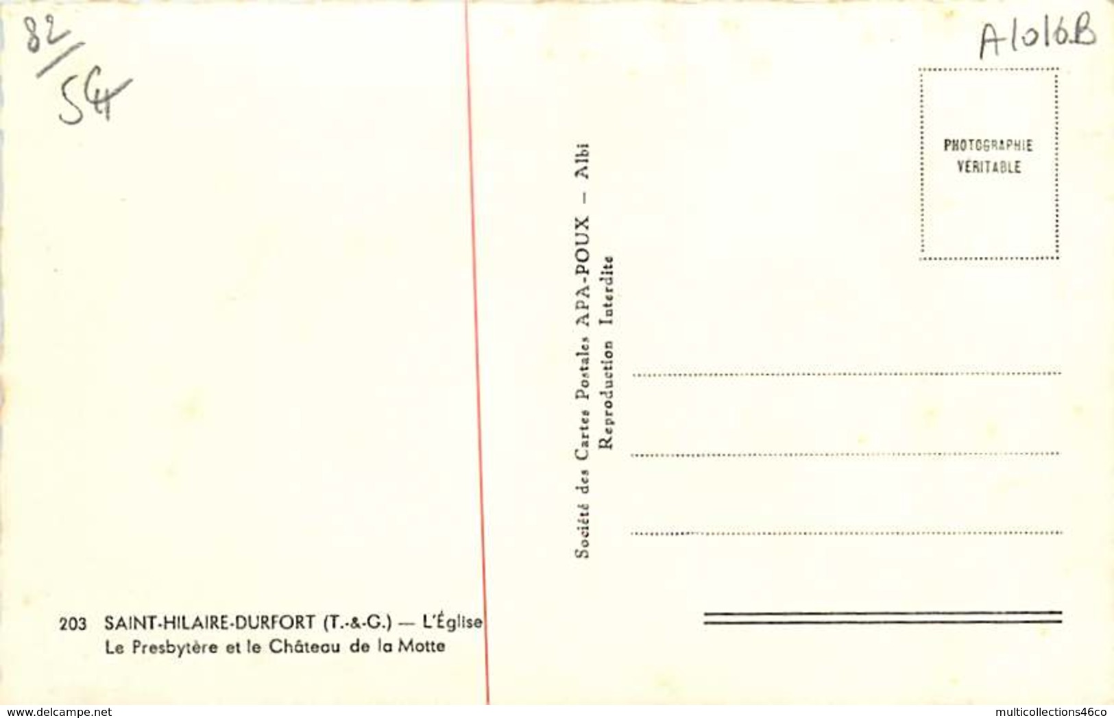 190619 - 82 SAINT HILAIRE DURFORT L'église Le Presbytère Et Le Château De La Motte - APA - Andere & Zonder Classificatie