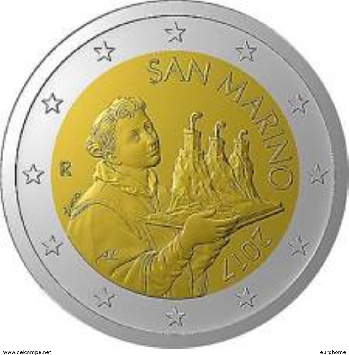 San Marino 2019  2 Euro  Met De Nieuwe Afbeelding - Nouvelle Représentation UNC Uit De Rol - UNC Du Rouleaux . - San Marino