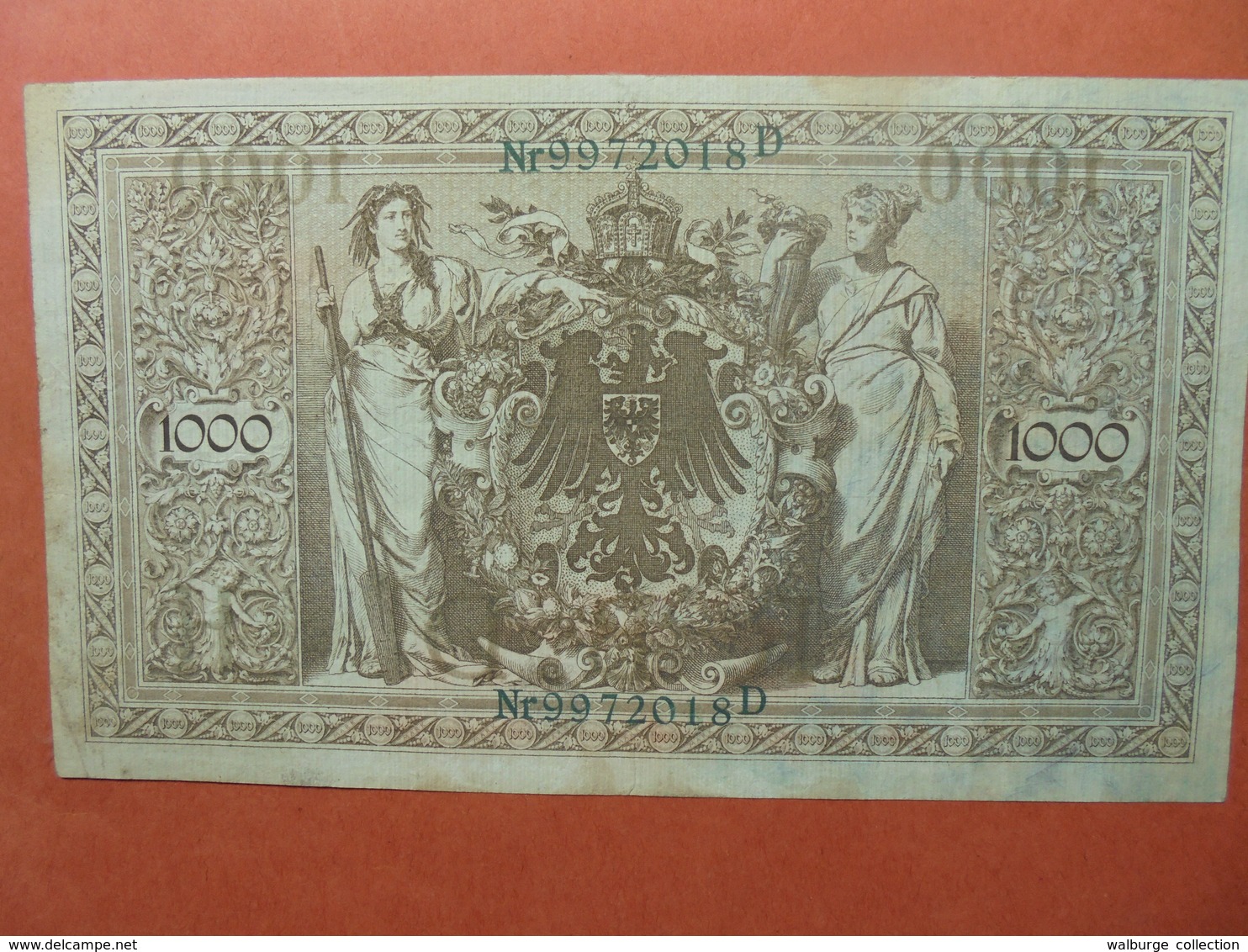 Reichsbanknote 1000 MARK 1910 CACHET VERT ALPHABET "H" (B.4) - 1000 Mark